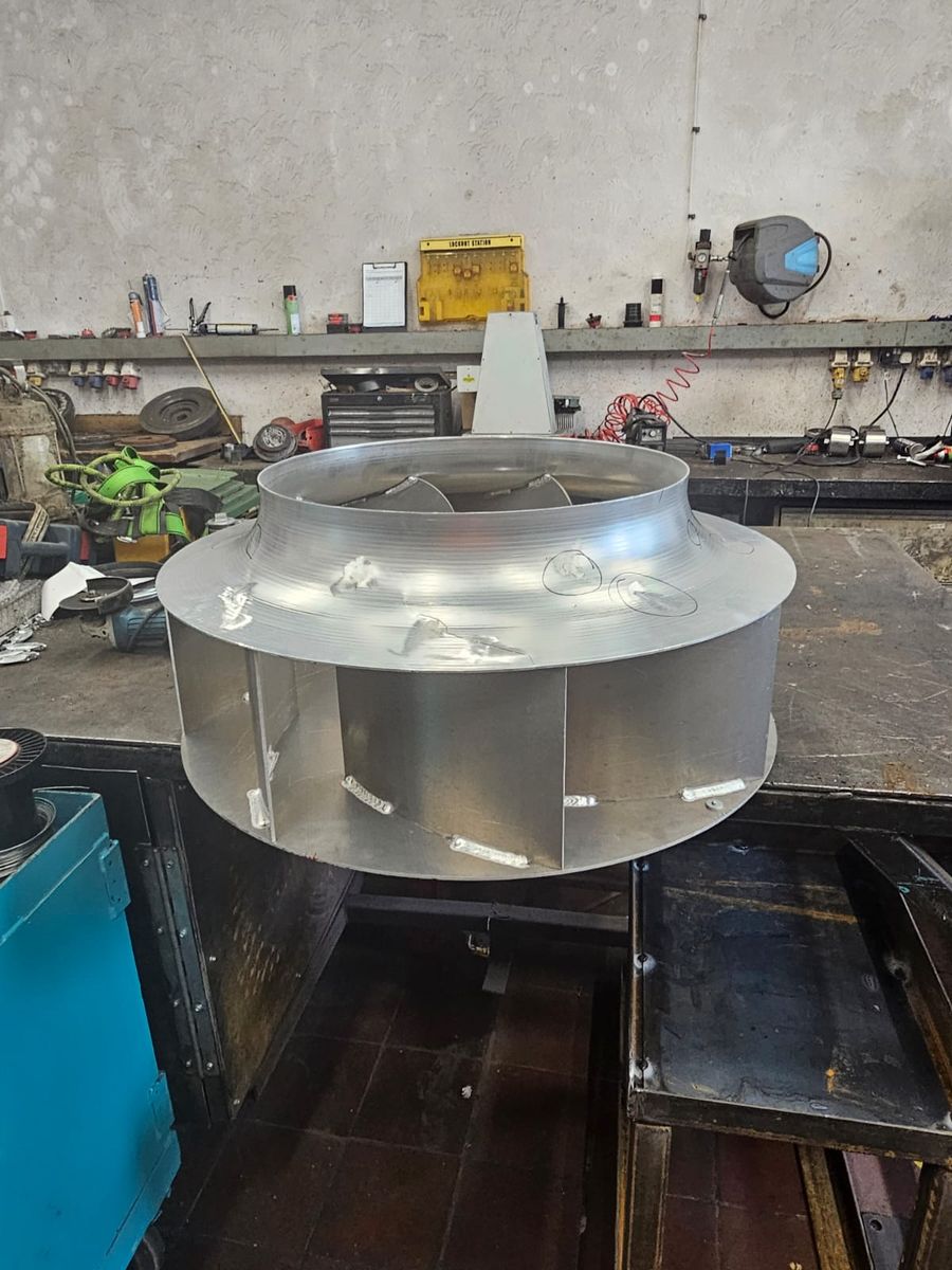 Aluminium fan impeller fabricated and TIG welded at CDK Services Wakefield